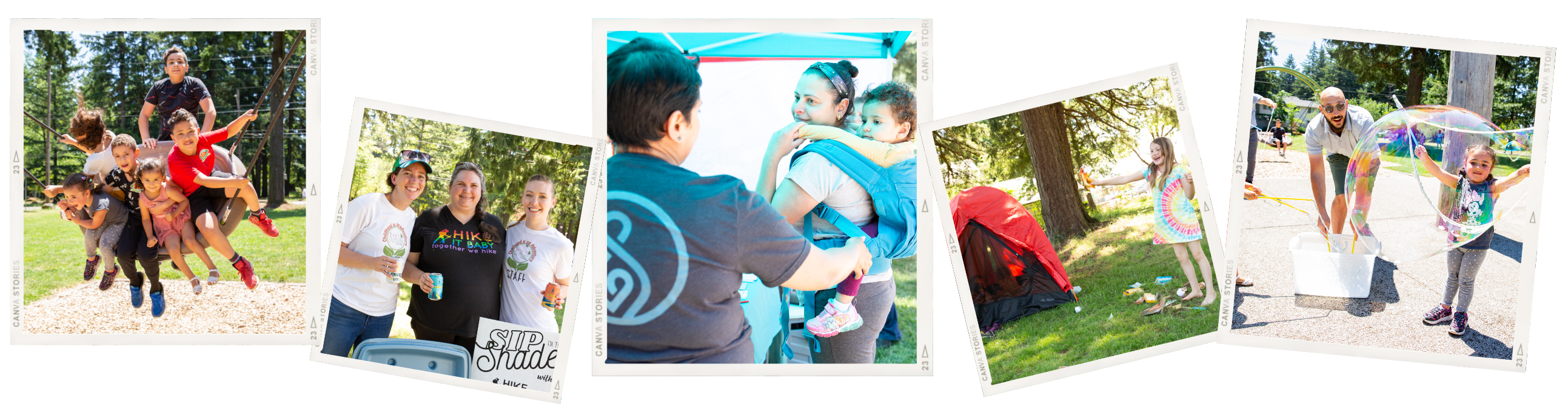 collage of images of families at the festival