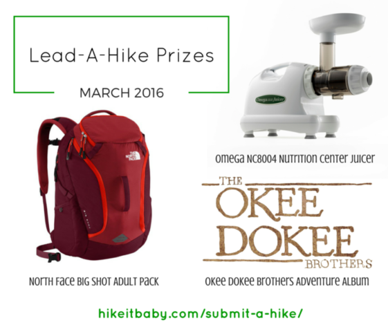 Lead a Hike Prizes - March 2016