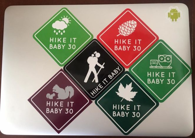 The Challenge of the HiB 30 Sticker: Creative Ways to Display by Jessica Nave for Hike it Baby