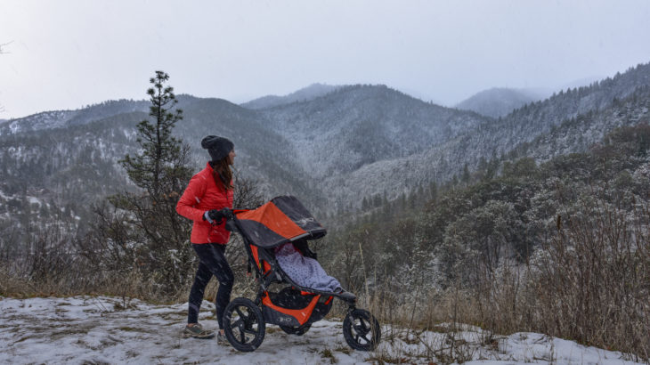 BOB stroller in snow