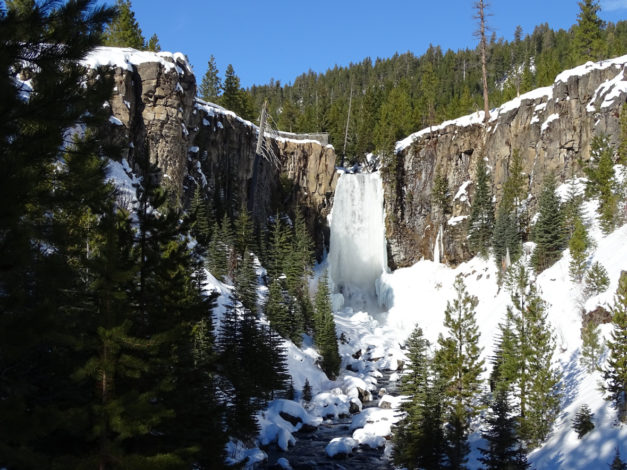 Frozen Tumalo Falls in the Winter