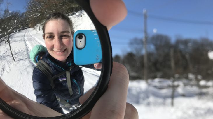 snowy reflection in mirror