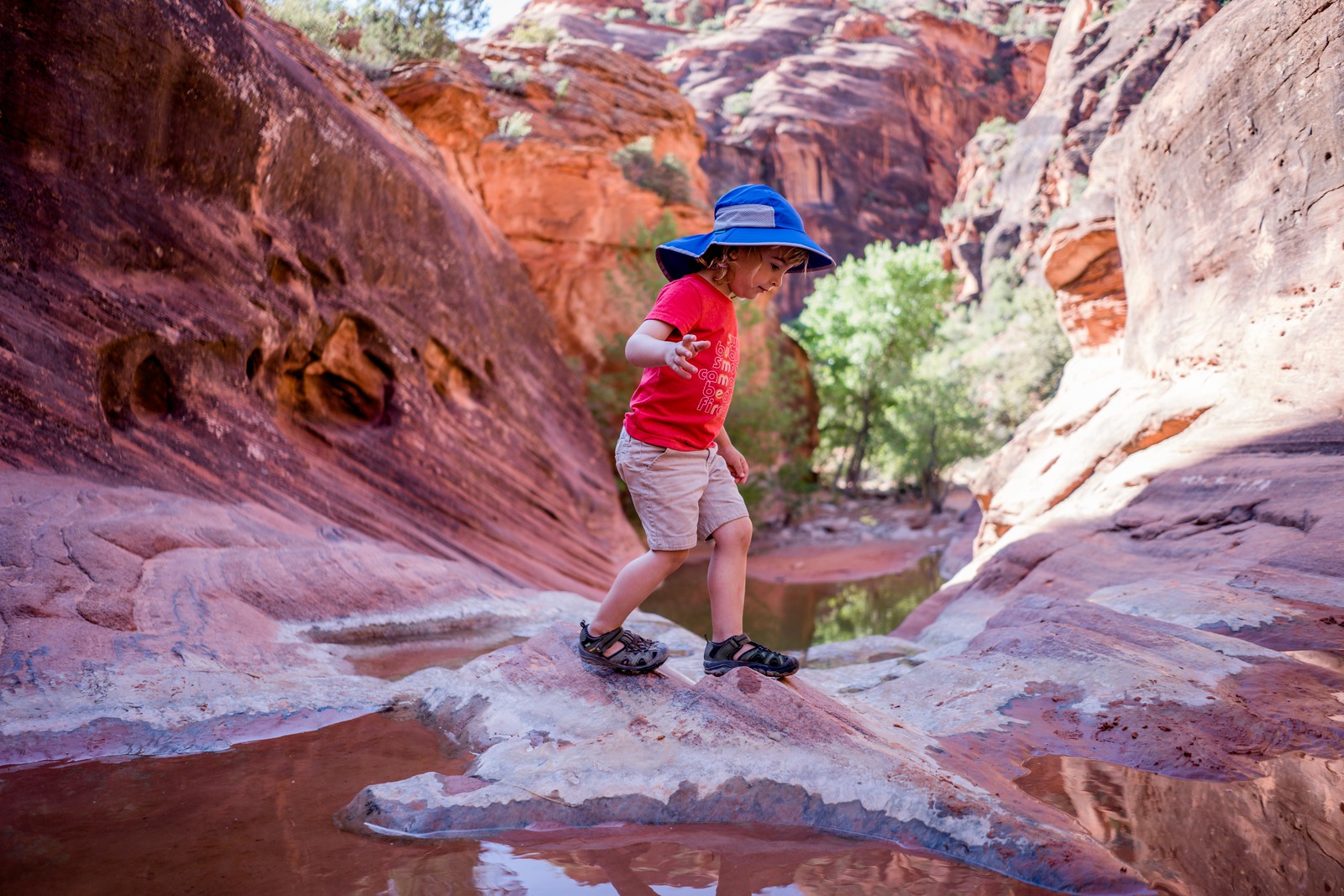 How to keep kiddos cool on trail when hiking in summer by Becca Hosley for Hike it Baby